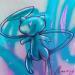 Peinture Mew par Chauvijo | Tableau Pop-art Icones Pop Enfant Minimaliste Graffiti Bois Acrylique Feuille d'argent