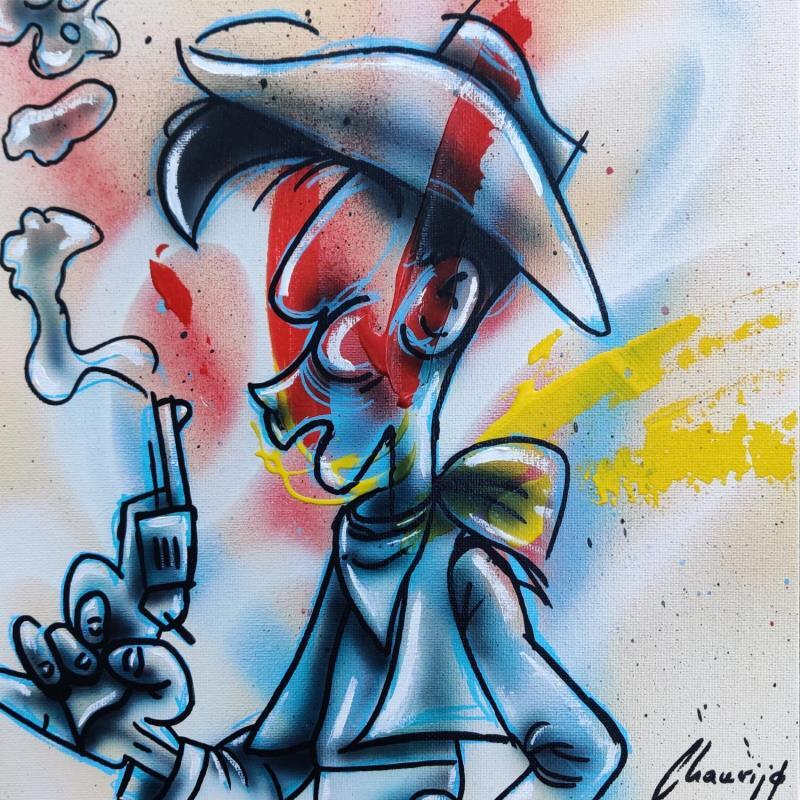 Gemälde Lucky me von Chauvijo | Gemälde Pop-Art Pop-Ikonen Minimalistisch Graffiti Acryl Tinte