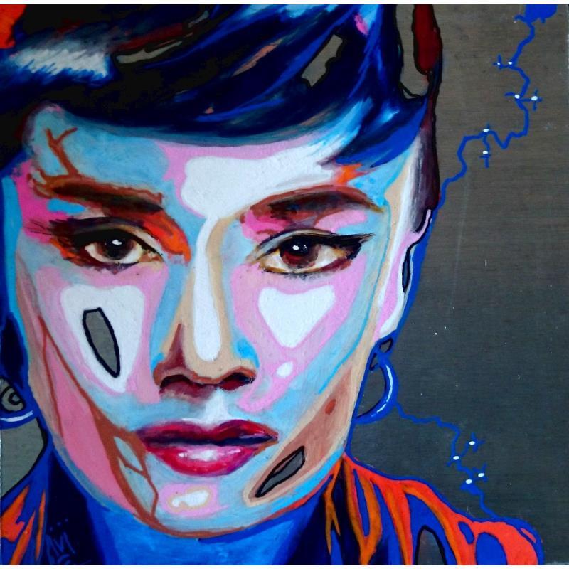 Painting Audrey by Medeya Lemdiya | Painting Pop-art Pop icons Metal Acrylic