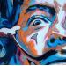Gemälde Elle frise la moustache de Dali von Medeya Lemdiya | Gemälde Pop-Art Pop-Ikonen Metall Acryl