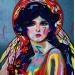 Peinture Hommage à Mucha 1 par Medeya Lemdiya | Tableau Pop-art Icones Pop Métal Acrylique