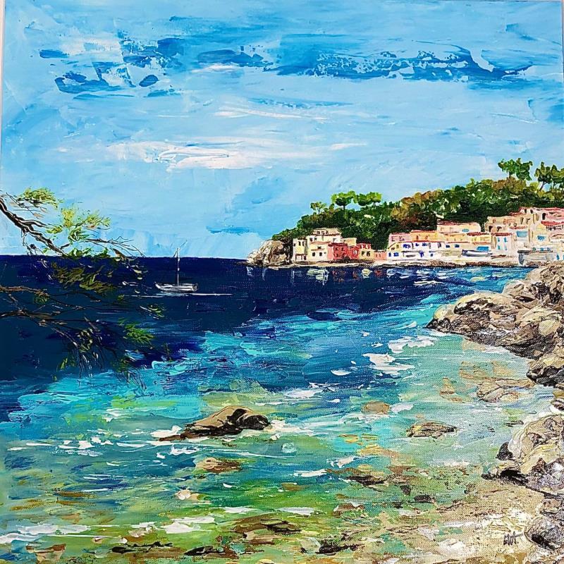 Painting Anse Méjean, Toulon by Rey Ewa | Painting Figurative Acrylic Landscapes