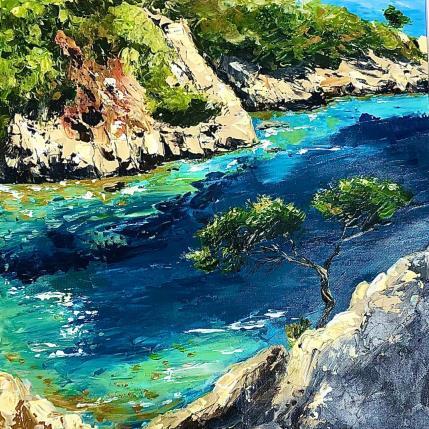 Painting A Porquerolles by Rey Ewa | Painting Figurative Acrylic Landscapes