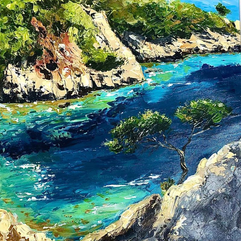 Painting A Porquerolles by Rey Ewa | Painting Figurative Acrylic Landscapes