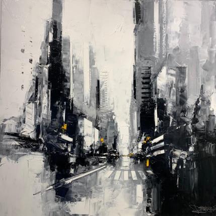 Painting Black and white Laurelton by Castan Daniel | Painting Figurative Oil Urban