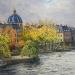Gemälde Paris la Seine von Decoudun Jean charles | Gemälde Figurativ Urban Aquarell