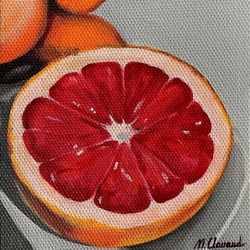 Painting GRAPEFRUIT by Clavaud Morgane | Painting Figurative Nature Life style Still-life Acrylic