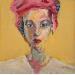 Painting Portrait Rose et Jaune by Yavru Irfan | Painting Figurative Oil
