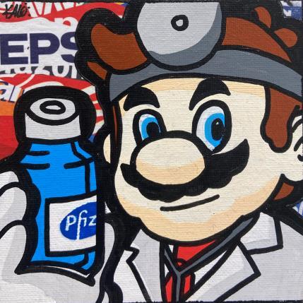 Painting Mario Pfizer by Kalo | Painting Pop-art Acrylic, Gluing, Graffiti, Posca Pop icons
