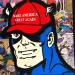 Painting Captain America Trump by Kalo | Painting Pop-art Pop icons Graffiti Gluing Posca