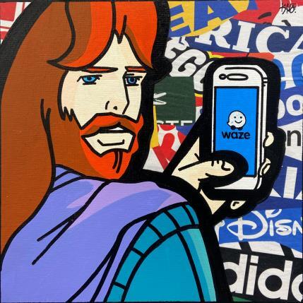 Painting Ulysse Waze by Kalo | Painting Pop-art Gluing, Graffiti, Posca Pop icons