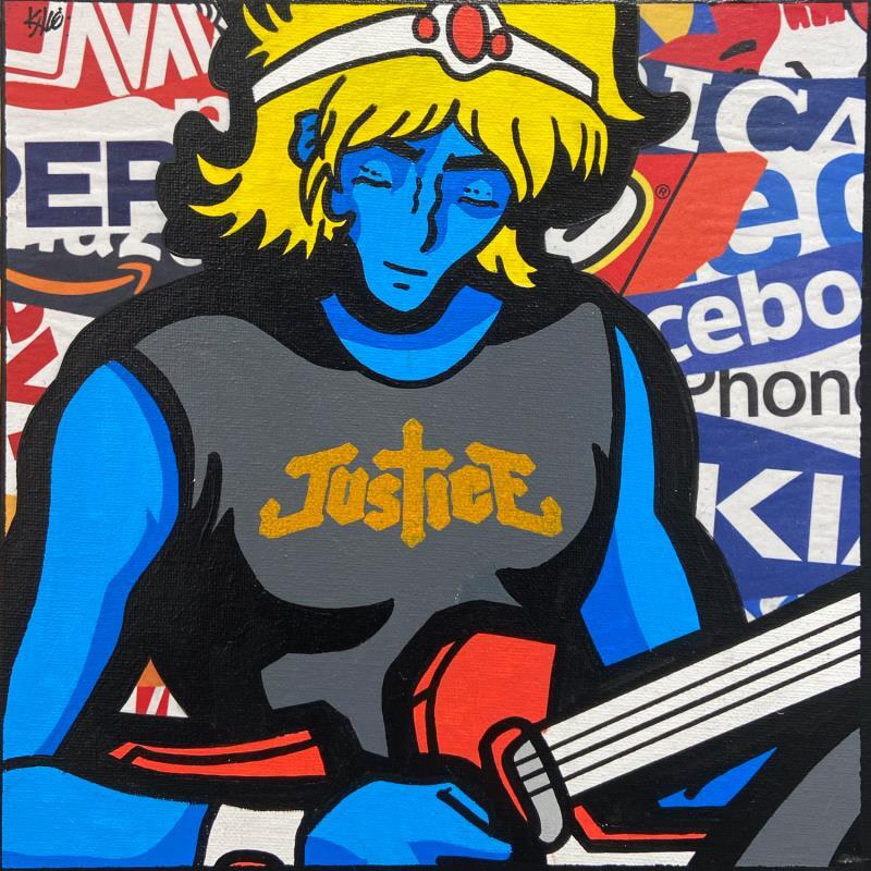 Peinture Interstellar Justice par Kalo | Tableau Pop-art Icones Pop Graffiti Collage Posca