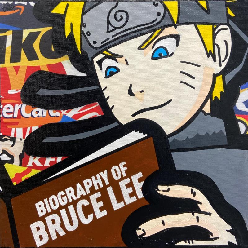 Gemälde Naruto Bruce Lee von Kalo | Gemälde Pop-Art Pop-Ikonen Graffiti Collage Posca