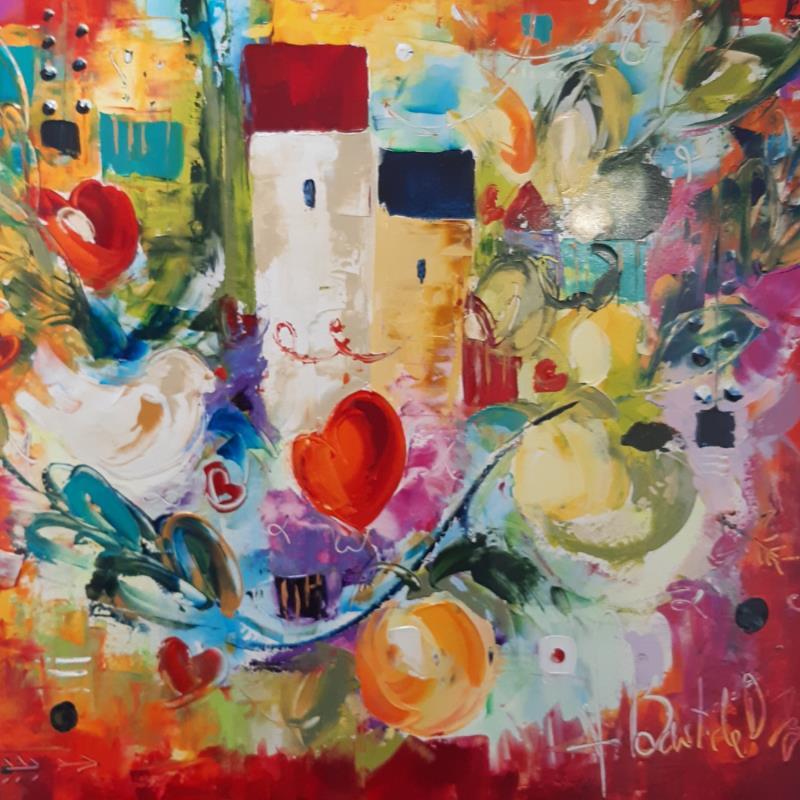 Painting O' L AMOUR ! by Bastide d´Izard Armelle | Painting Abstract Oil Architecture, Landscapes