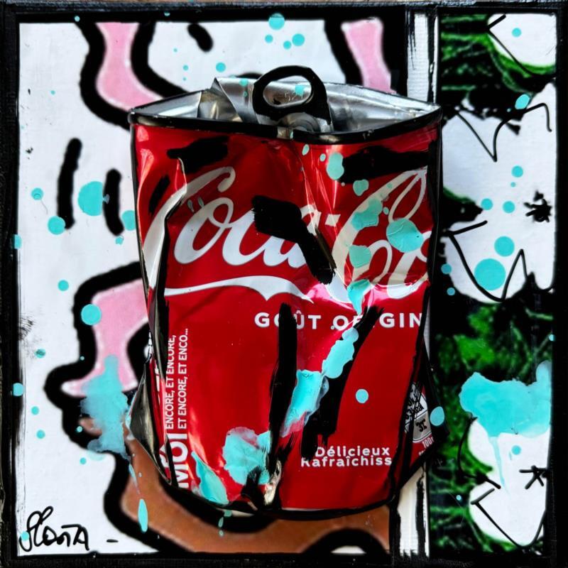 Peinture POP COKE Haring par Costa Sophie | Tableau Pop-art Acrylique, Collage, Upcycling Icones Pop