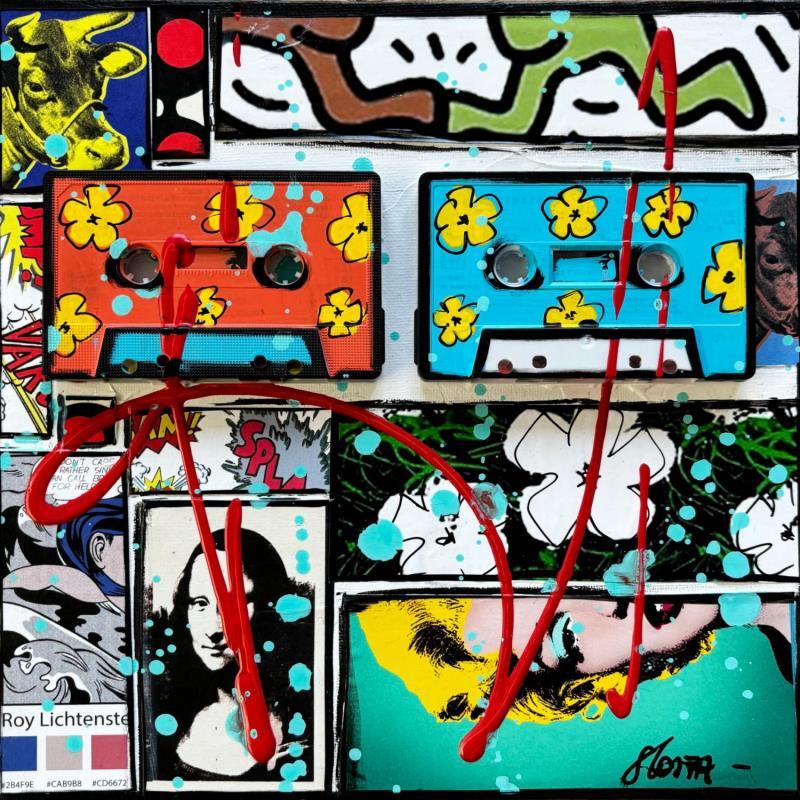 Peinture POP K7 2 par Costa Sophie | Tableau Pop-art Acrylique, Collage, Upcycling Icones Pop