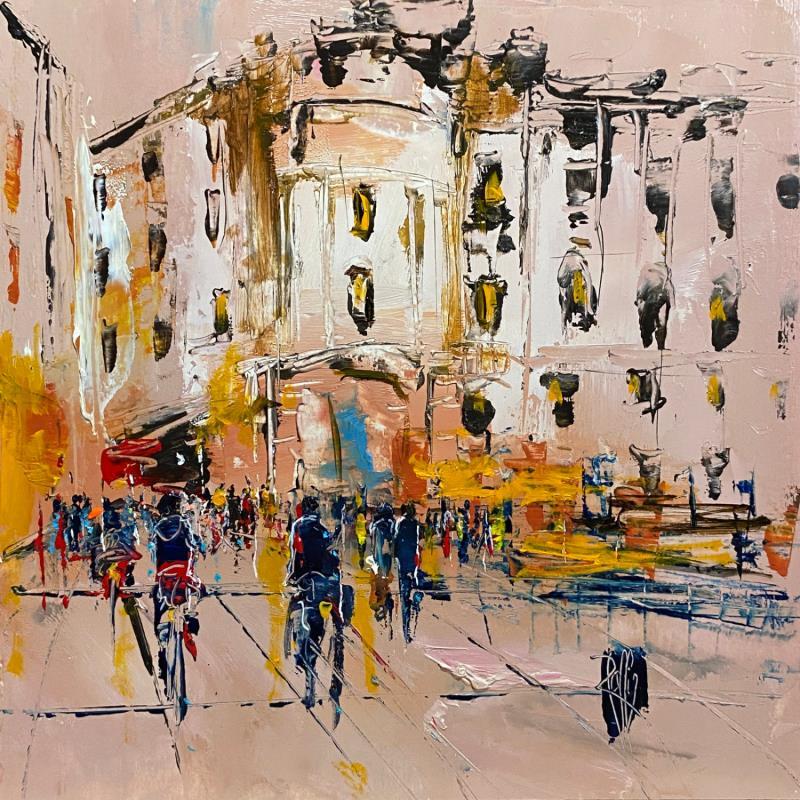 Painting Balade en ville by Raffin Christian | Painting Figurative Oil Urban