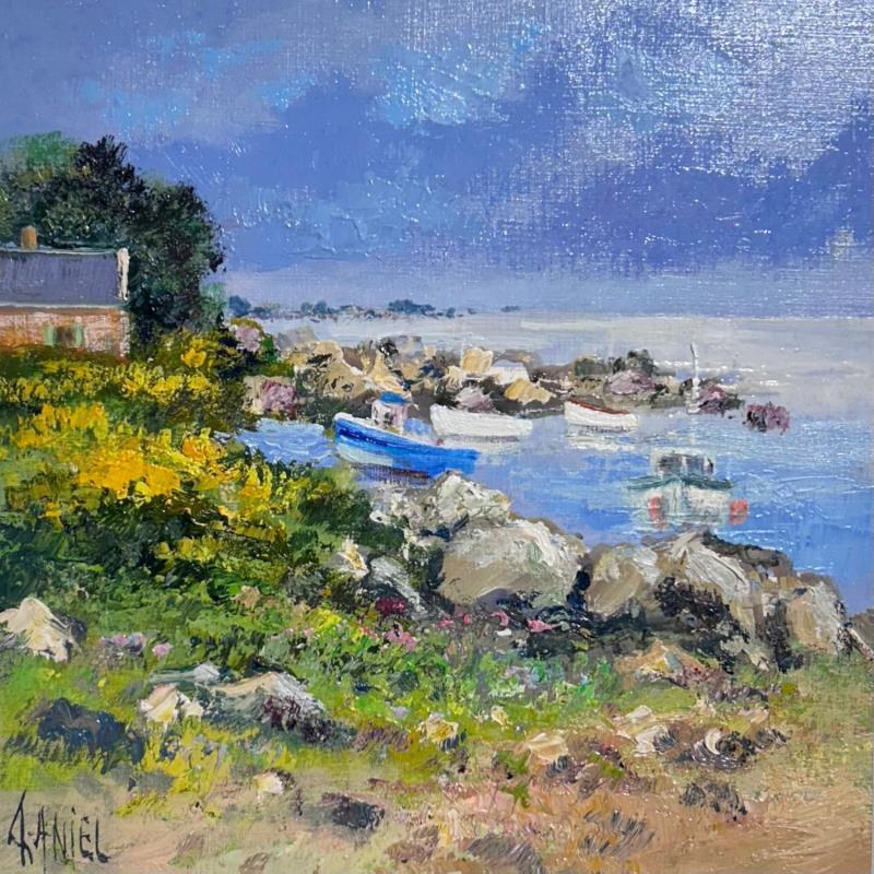 Peinture L'Ile de Chausey par Daniel | Tableau Impressionnisme Huile Marine, Nature, Paysages