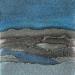 Peinture Carré Grain de Sable Bleu VI par CMalou | Tableau Matiérisme Minimaliste Sable