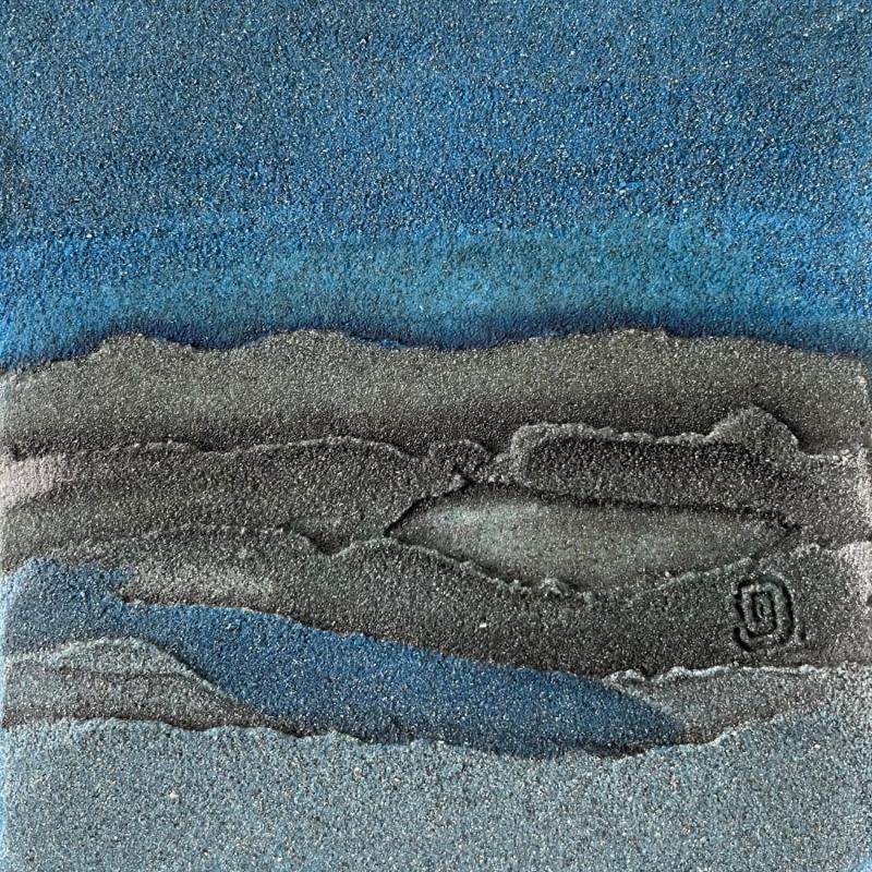 Painting Carré Grain de Sable Bleu VI by Dupont Céline | Painting Subject matter Sand Minimalist
