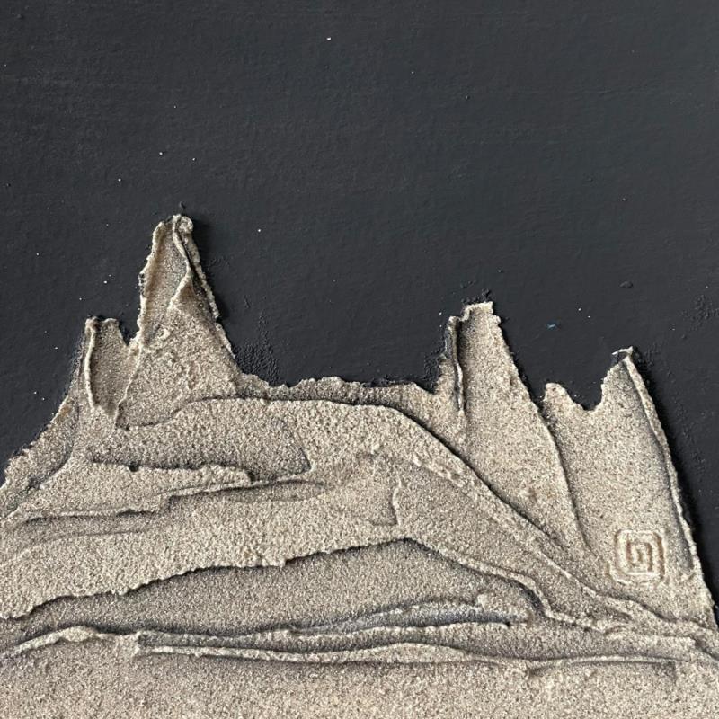 Gemälde Carré Noir Sablé von CMalou | Gemälde Materialismus Minimalistisch Sand
