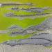 Gemälde Carré Grain de Sable Vert von CMalou | Gemälde Materialismus Minimalistisch Sand