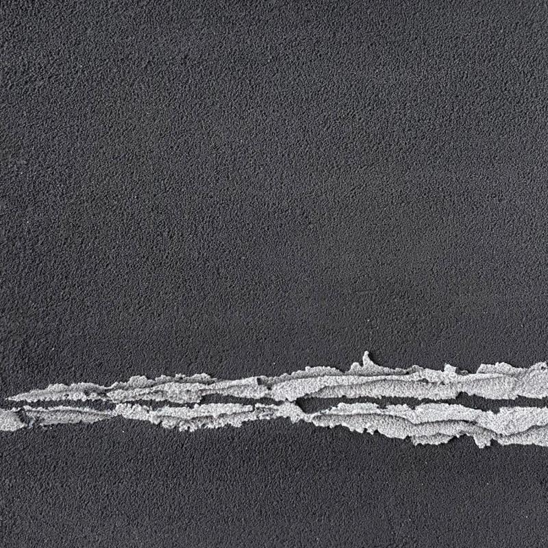 Painting Carré Noir Sablé III by Dupont Céline | Painting Subject matter Sand Minimalist, Pop icons