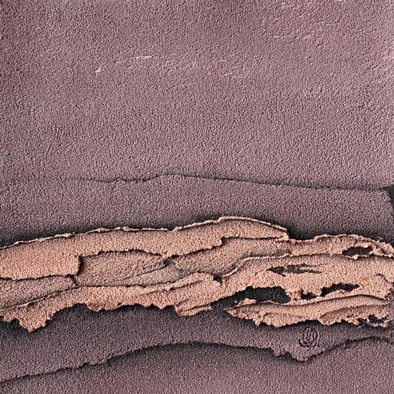 Gemälde Carré Sienne Sablé IV von CMalou | Gemälde Materialismus Minimalistisch Pappe Sand