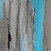 Gemälde Carré Turquoise II von CMalou | Gemälde Materialismus Minimalistisch Sand