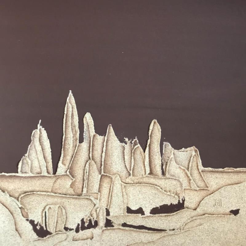 Gemälde Carré Sienne Sablé von CMalou | Gemälde Materialismus Pappe, Sand Minimalistisch