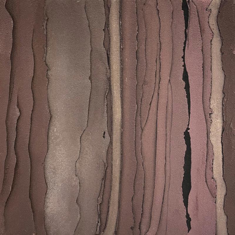 Painting Carré Sienne Sablé II by Dupont Céline | Painting Subject matter Sand Minimalist