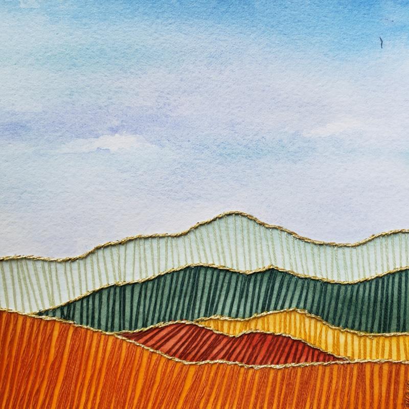Painting Eternal horizon 2 by Vazquez Laila | Painting Subject matter Watercolor Textile