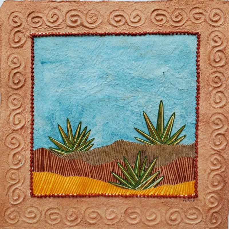 Peinture Desert delights par Vazquez Laila | Tableau Figuratif Paysages Aquarelle Textile