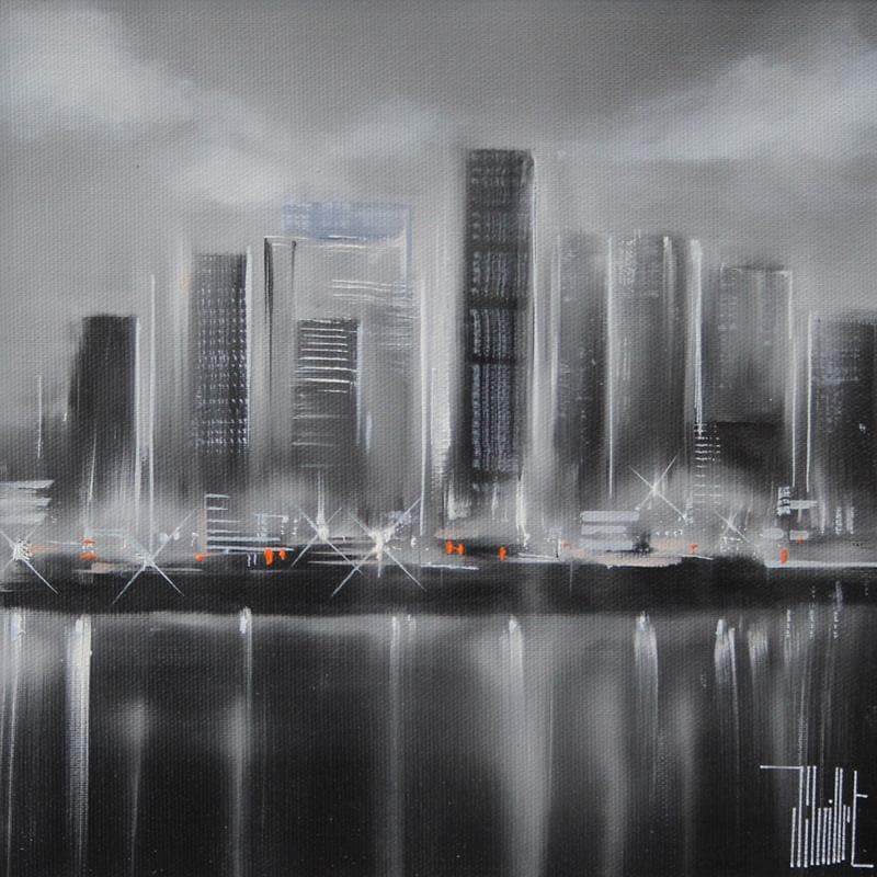 Painting City lights by Guillet Jerome | Painting Figurative Acrylic Urban