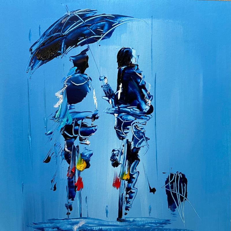 Painting Sous ton Parapluie by Raffin Christian | Painting Figurative Oil Life style, Pop icons