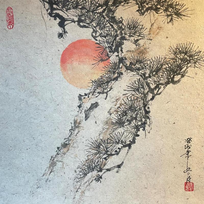 Gemälde Pine Tree von Yu Huan Huan | Gemälde Figurativ Natur Aquarell Tinte