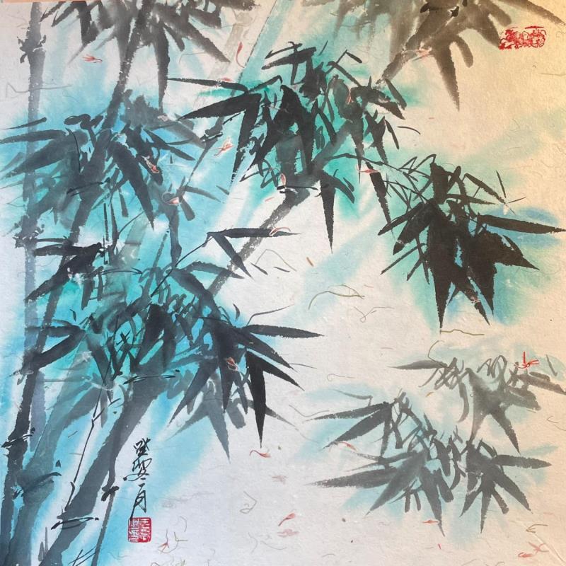 Peinture Bambou par Yu Huan Huan | Tableau Figuratif Nature Aquarelle Encre