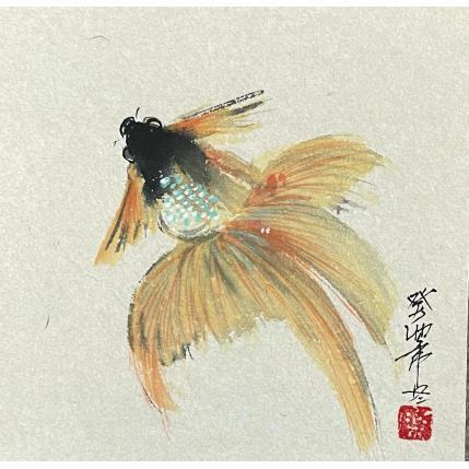 Painting Goldenfish by Yu Huan Huan | Painting Figurative Ink