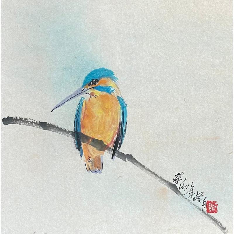 Gemälde Kingfisher von Yu Huan Huan | Gemälde Figurativ Tinte