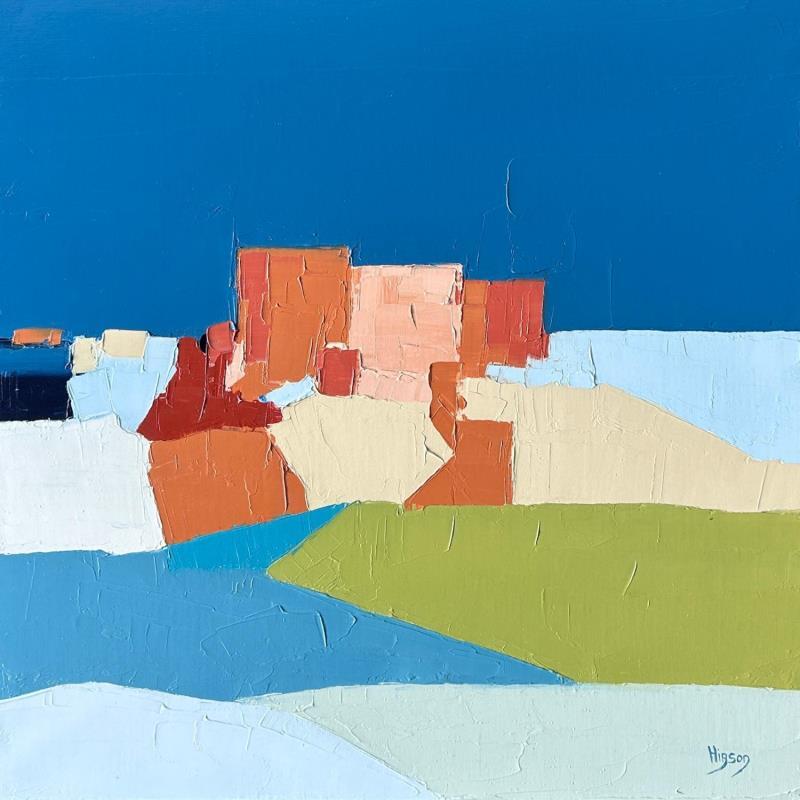Painting Bleu infini by Hirson Sandrine  | Painting Abstract Oil Landscapes, Minimalist, Nature