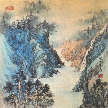 Peinture Mountains par Yu Huan Huan | Tableau Figuratif Encre Paysages