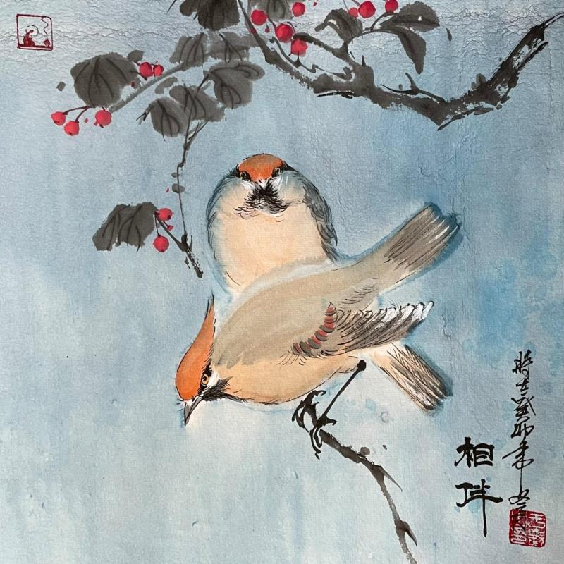 Gemälde Accompany von Yu Huan Huan | Gemälde Figurativ Tinte Tiere