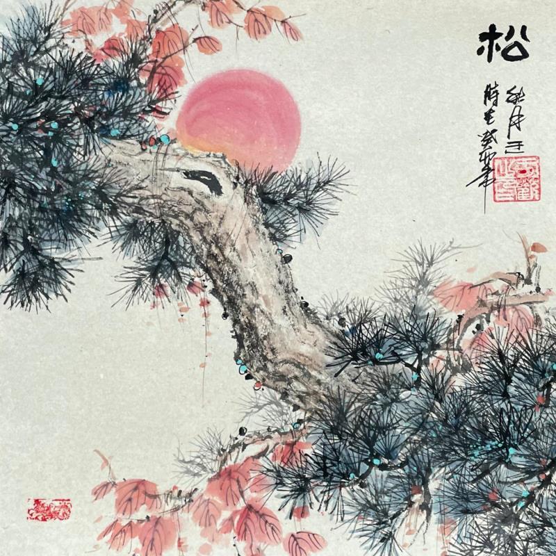 Gemälde Pine  von Yu Huan Huan | Gemälde Figurativ Tinte Natur, Stillleben