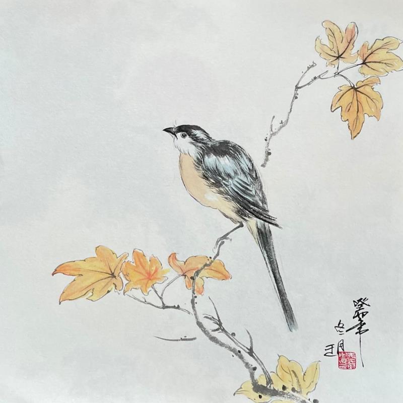 Gemälde Bird von Yu Huan Huan | Gemälde Figurativ Tinte Natur, Tiere