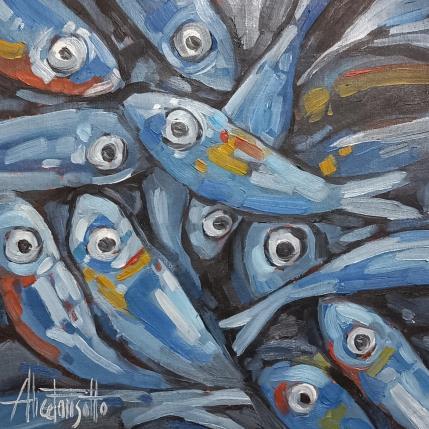 Painting Sardine n.2 by Parisotto Alice | Painting Figurative Oil Animals, Music, Nature, Pop icons