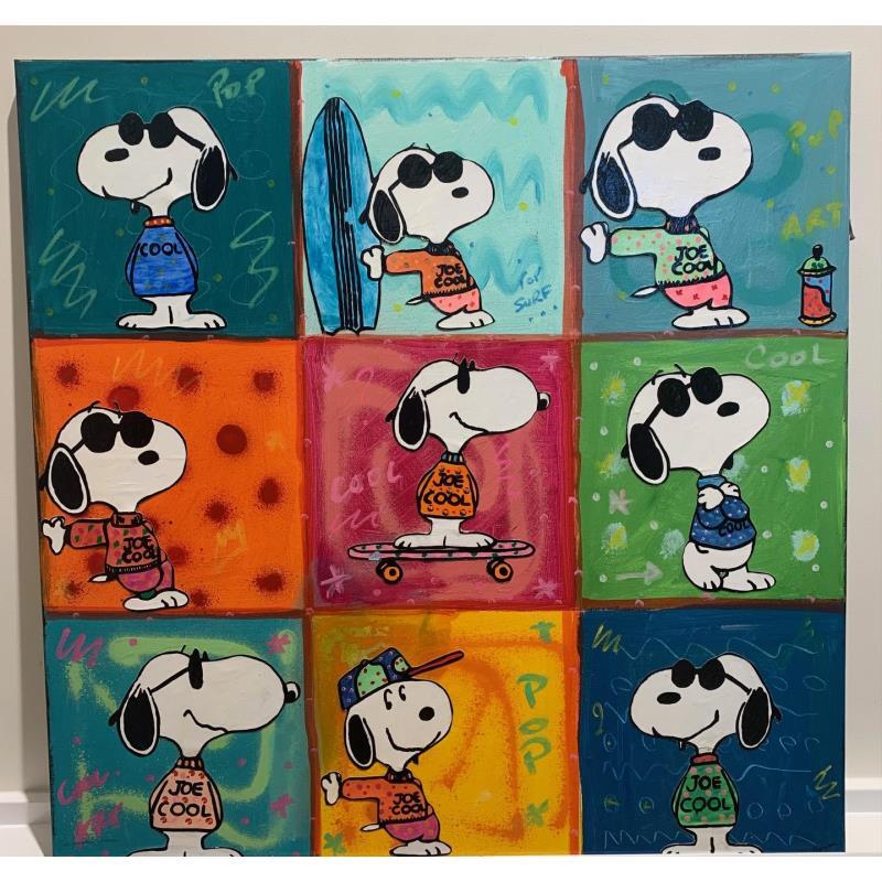 Peinture Snoopy cool by 9 par Kikayou | Tableau Pop-art Acrylique, Collage, Graffiti