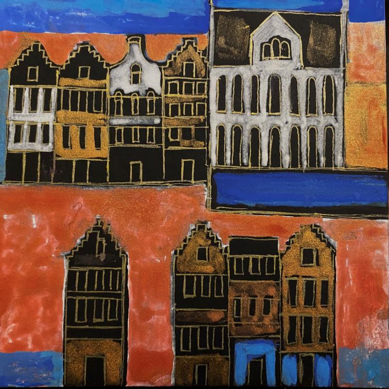 Painting Blue and umber by Ragas Huub | Painting Raw art Architecture Gouache