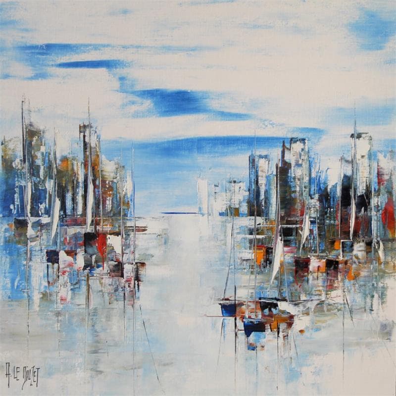Painting Urba marine D07 by Le Diuzet Albert | Painting Figurative Oil Marine