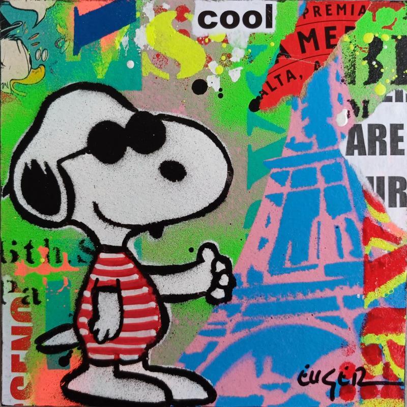 Painting COOL by Euger Philippe | Painting Pop-art Pop icons Cardboard Acrylic Gluing