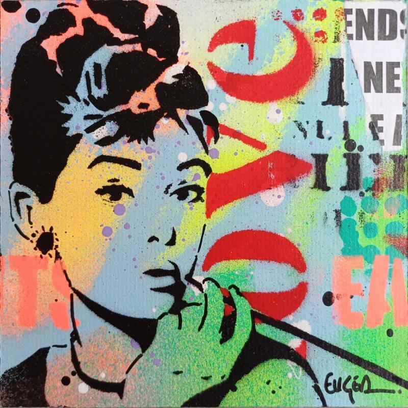 Painting AUDREY HEPBURN by Euger Philippe | Painting Pop-art Acrylic, Gluing Pop icons